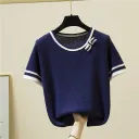 Navy Blue White Collar