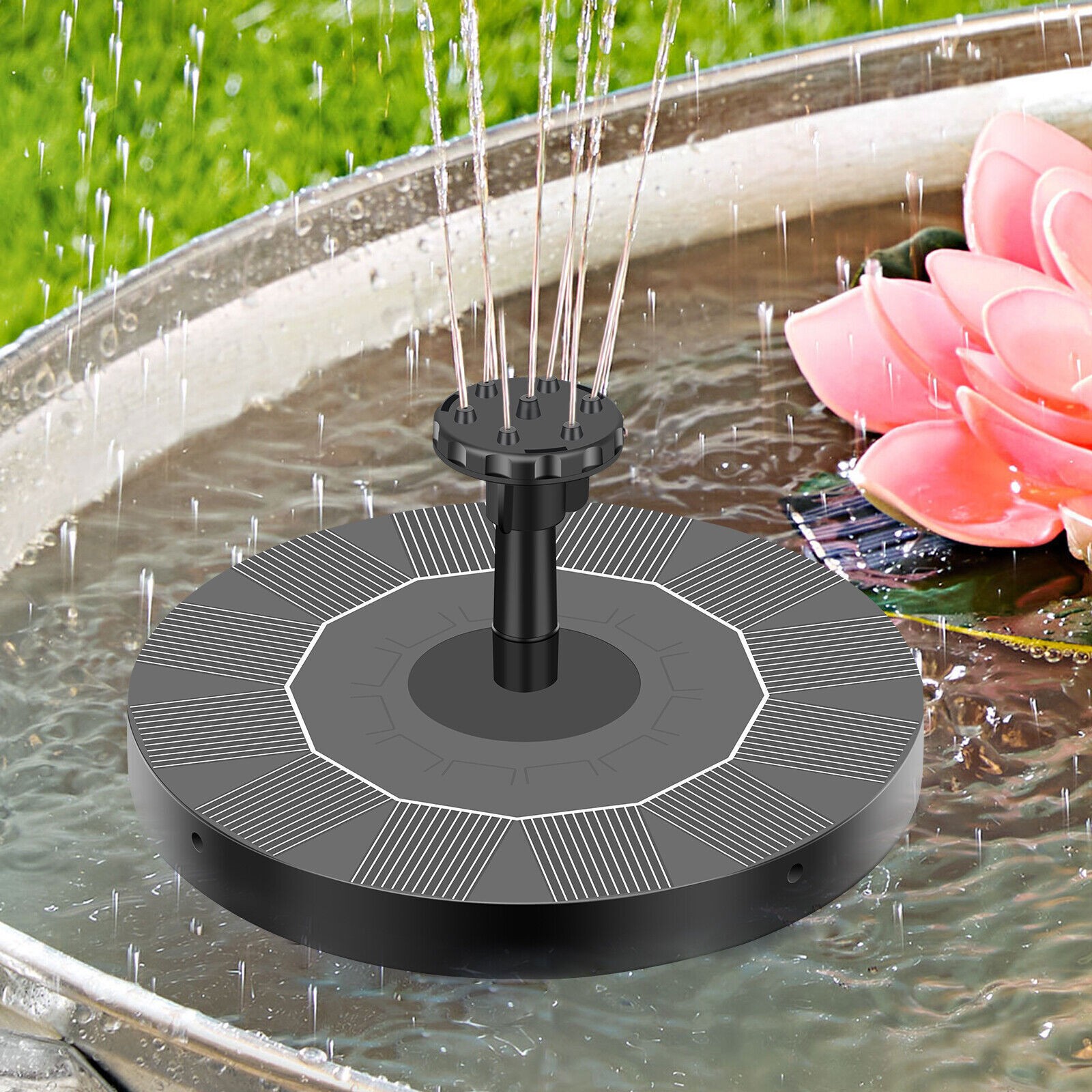 Solar Powered Floating Pump Water Fountain Bird Bath Pond Pool Garden Dccor — image 3