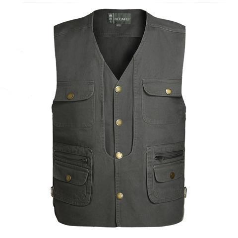 سترة خارجية متعددة الجيوب من القطن قابلة للتنفس