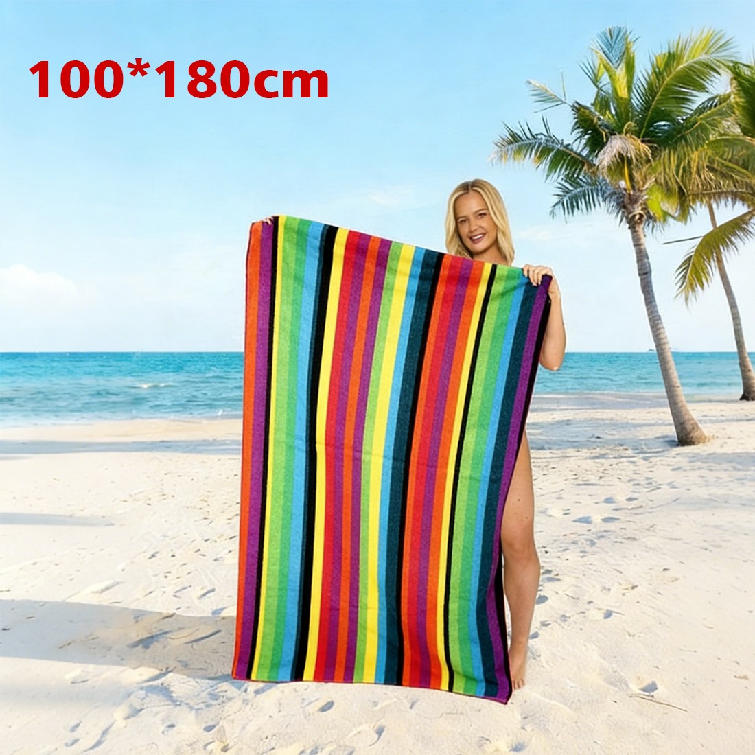 Travel Towel Striped Extra Large Microfibre Lightweight Beach Towel Quick Dry 2