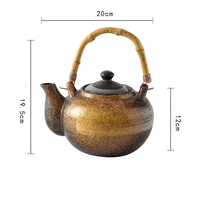 Title 7, Japanese style vintage hand drawn ceramic teapot