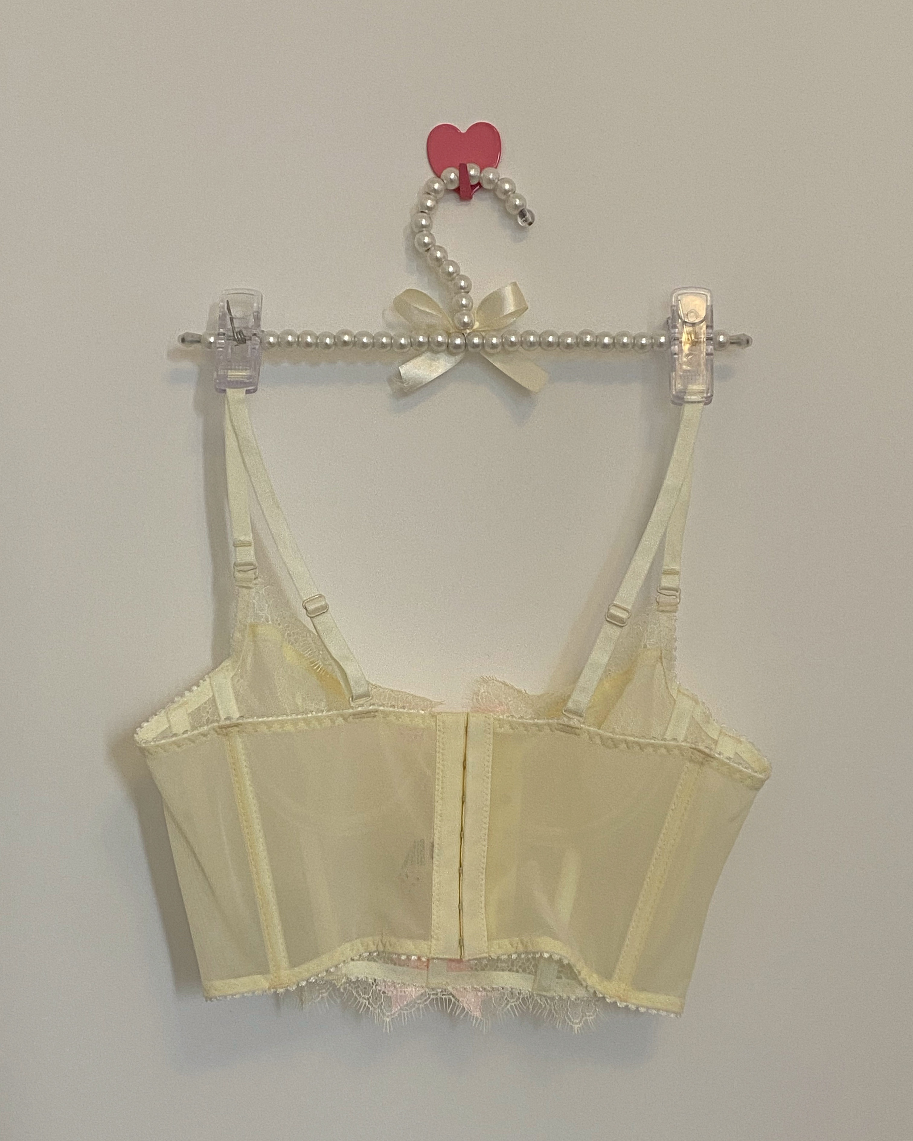 Lace Camisole And Fish Bone Corset Yellow - Shop at LoveMi