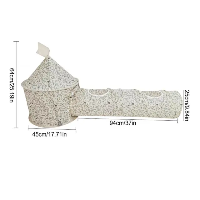 Cat Play Tunnel Folding Interactive Bunny Tent Tunnel Foldable Cat Tent Tubes Portable Indoor Outdoor Kennel Cat Tunnel Tube Toy White - Shop at LoveMi