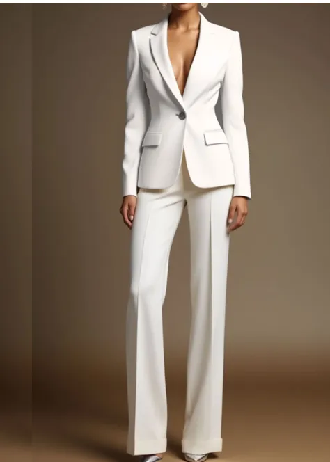 White Blazer And Trousers 2 Piece Suit White - Shop at LoveMi
