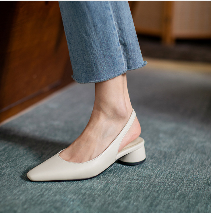 Women's Chunky Heel Pointed Toe Shallow Sandals