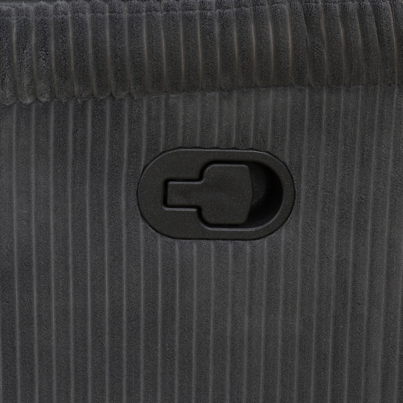 Pickup Only--Dark Grey Corduroy 3-Piece Living Room Recliner Sofa