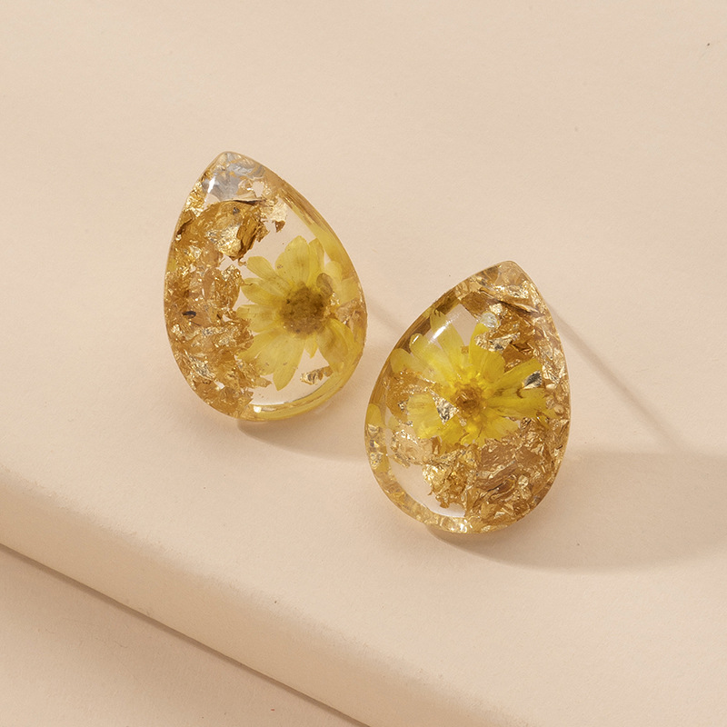 Korean Small Chrysanthemum Earrings Female Chinese Palace Style Small