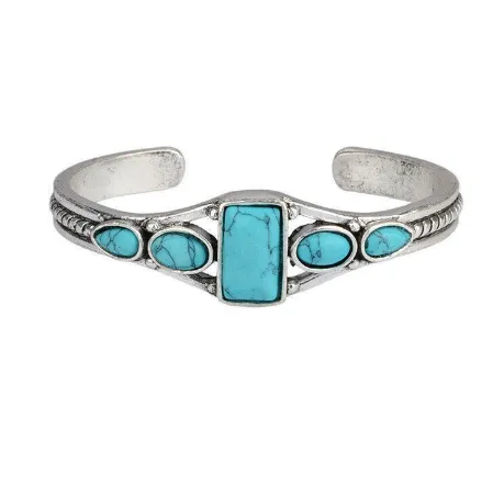 Bohemian Retro Turquoise Adjustable Bracelet Square Style - Shop at LoveMi