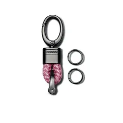 Men's Waist Metal Car Key Chain Ring - Pink - View 1