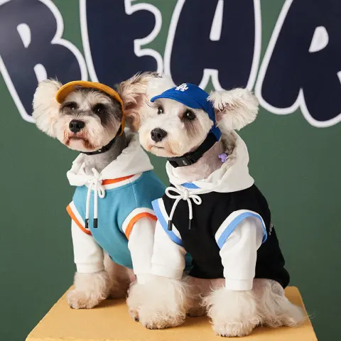 Dog Clothes Autumn and Winter Stitching Contrast Color Fake