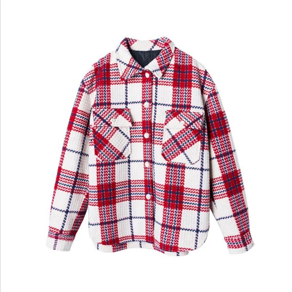 Women's Autumn And Winter Woolen Coat - Red