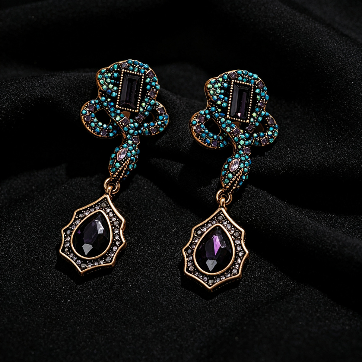 Boucles d'oreilles pendantes floral vintage — franges élégantes 4