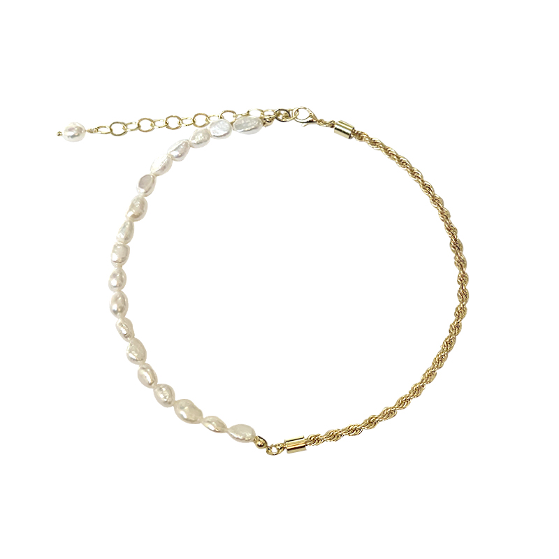 Freshwater Pearl Twisted Necklace Twist Chain Vintage Niche Temperament Clavicle Chain