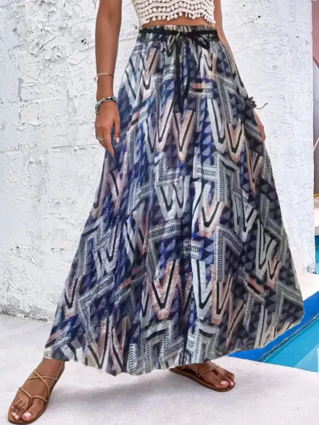 Women's Bohemian Print Beach A Line Dress Color10 - Shop at LoveMi