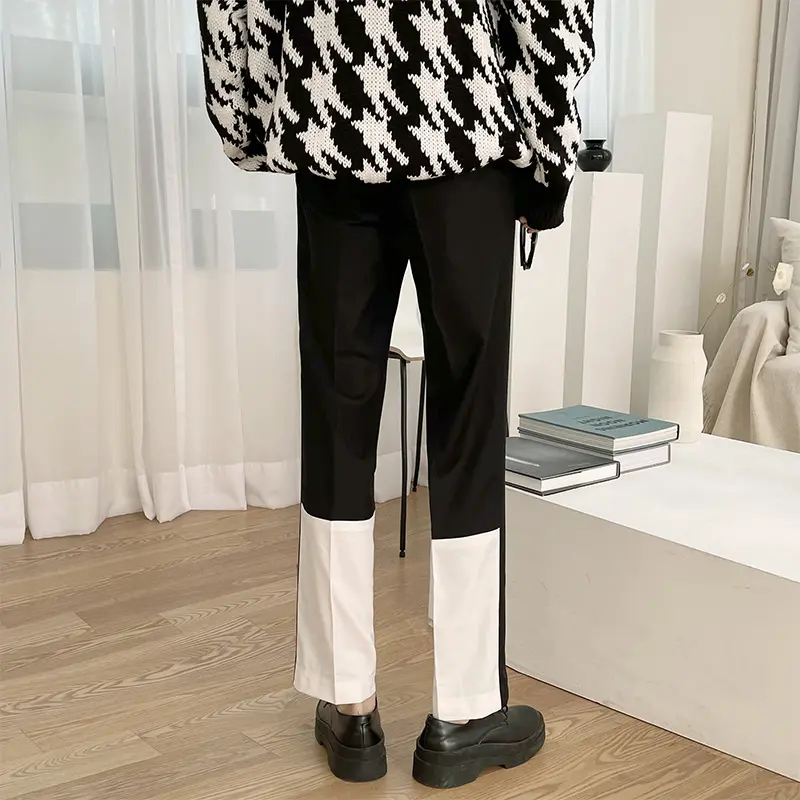 Casual Men's Loose Straight Drape Nine-point Stitching
