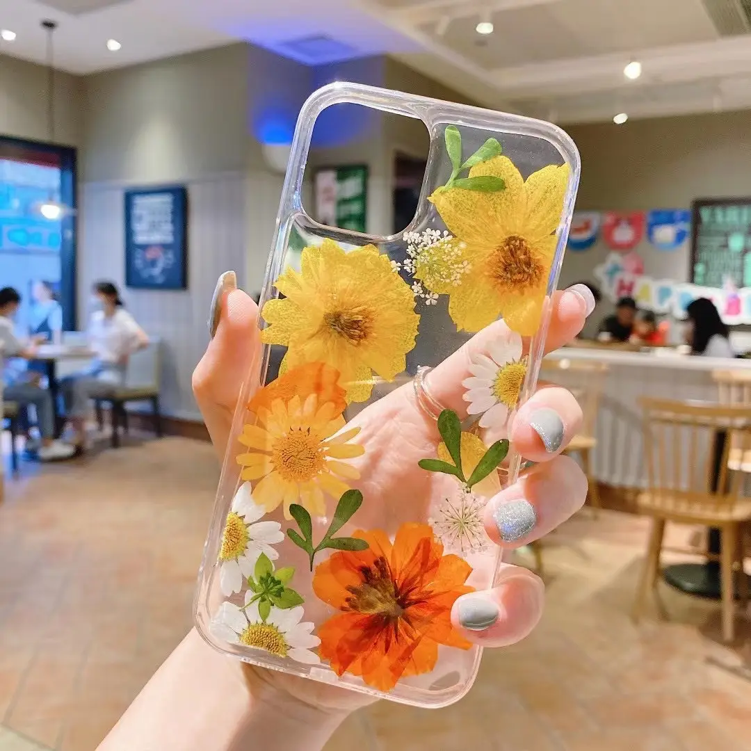 Epoxy Glitter Small Floral Phone Case
