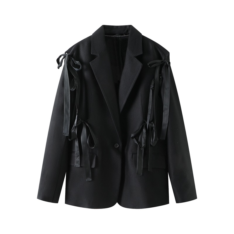 Loose Vintage Lace-Up Blazer Jacket