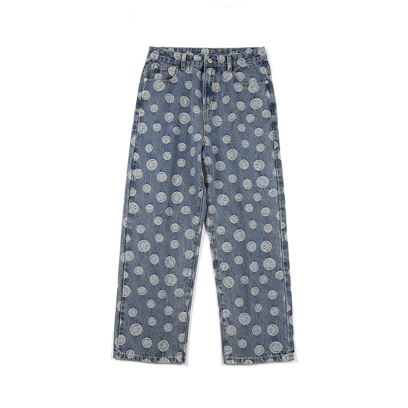 Title 4, Heren Full Print Jeans Rechte Broek. Comfortabe...