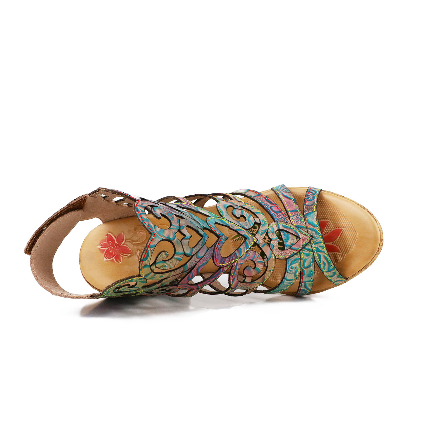 Fashion Ethnic Style European And American Rubber Thick Heel Sandals