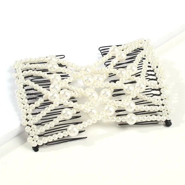 Elastic Hair Comb Pearl White - Shop at LoveMi