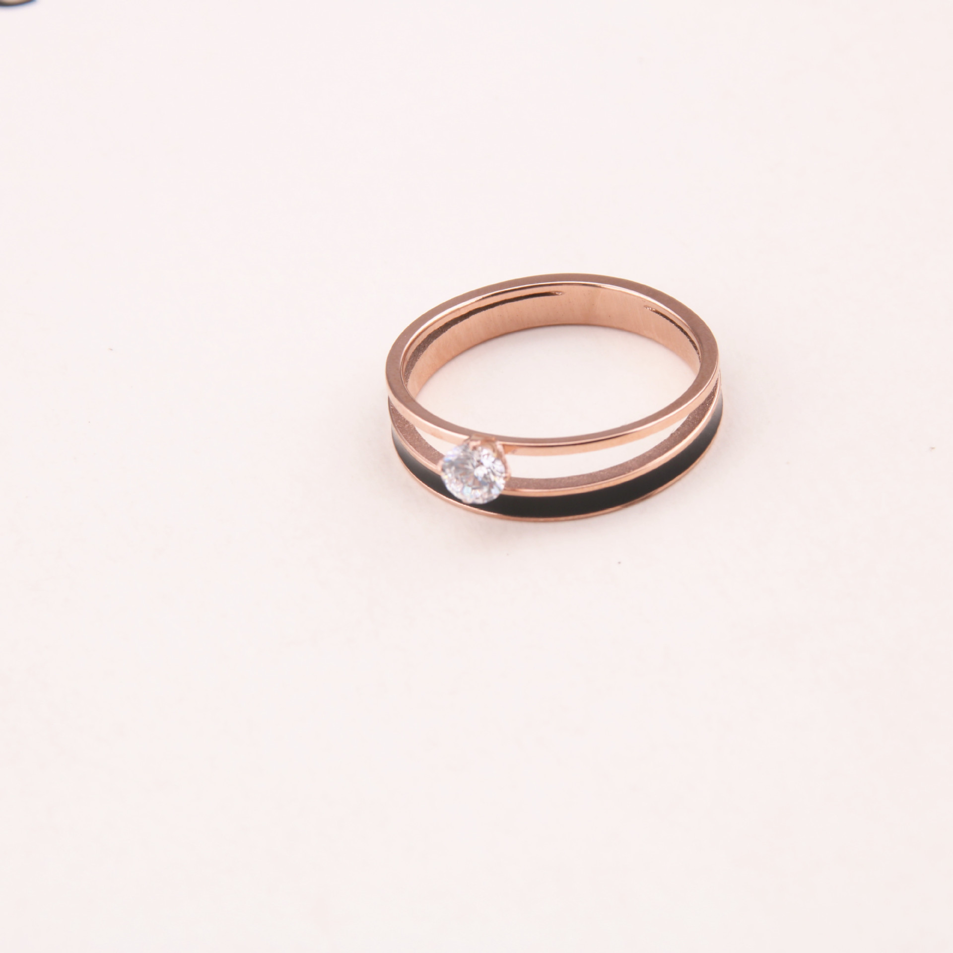 Women's Double-layer Black Face Fashionable New Diamond Index Finger Ring Multi-layer Ring