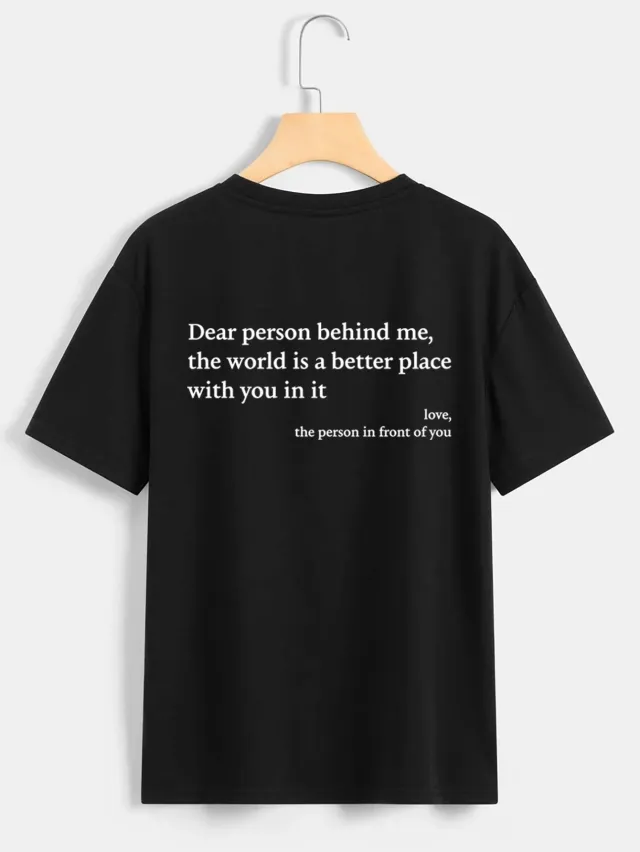 New Fashion Womens Letter T Shirt Round Neck Short Sleeve Slogan Tee Top Black - Shop at LoveMi