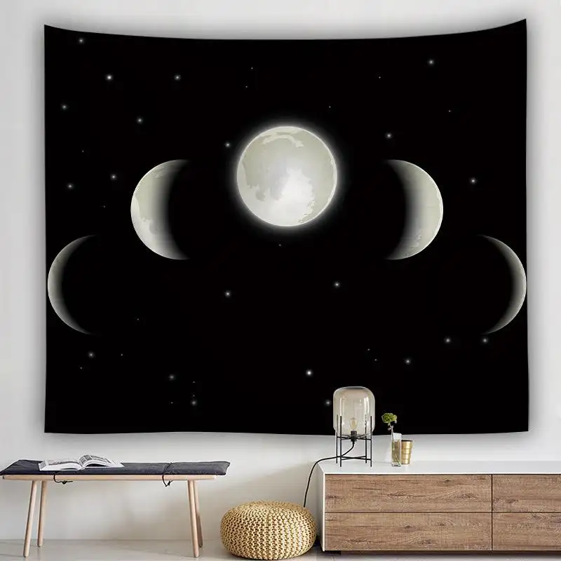 Printed Moon Cycle Tapestry Multifunctional Sitting Blanket