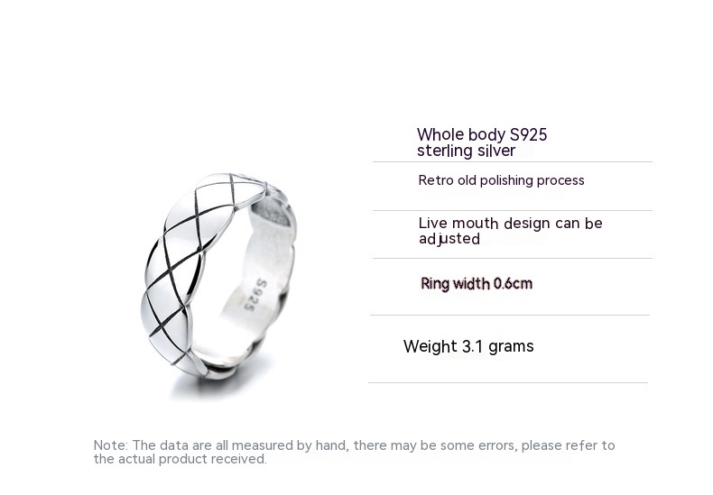 Title 1, Anillo de plata S925 para hombre, diseño a cuad...