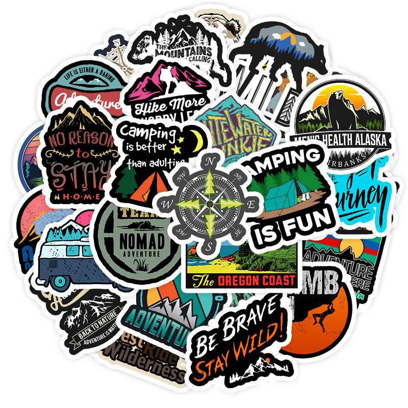 Stickers 50 pcs Cool Skateboard Vinyl Laptop Luggage Decals Punk Meme - Photo 8 sur 10