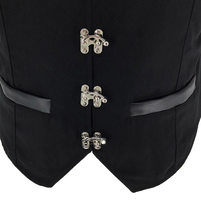 Title 11, Single Row Four Metal Buckle Solid Color Vest