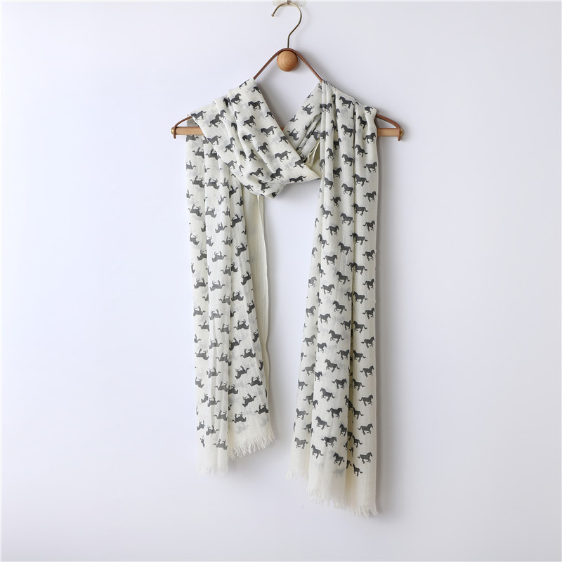 Solid Color Neutral Loose Beard Polyester-cotton Pony Print Loose Beard Tassel Men's Scarf