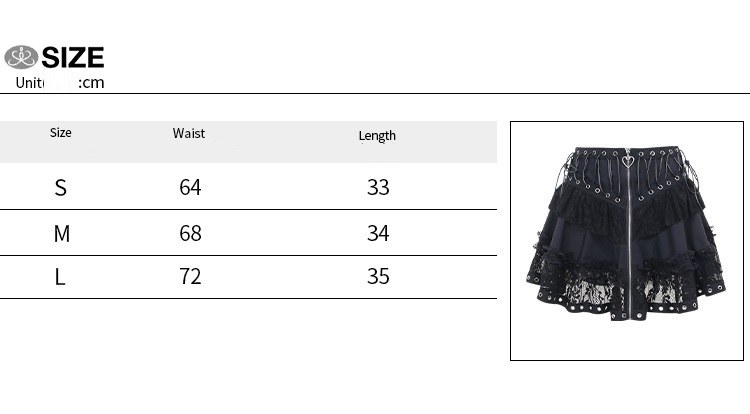 Goth Zipper Short Poodle Skirt