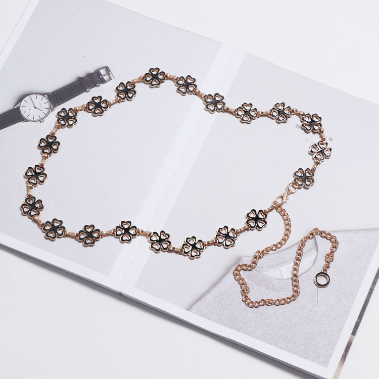 Fashion Decorative Belt Dress Sweater