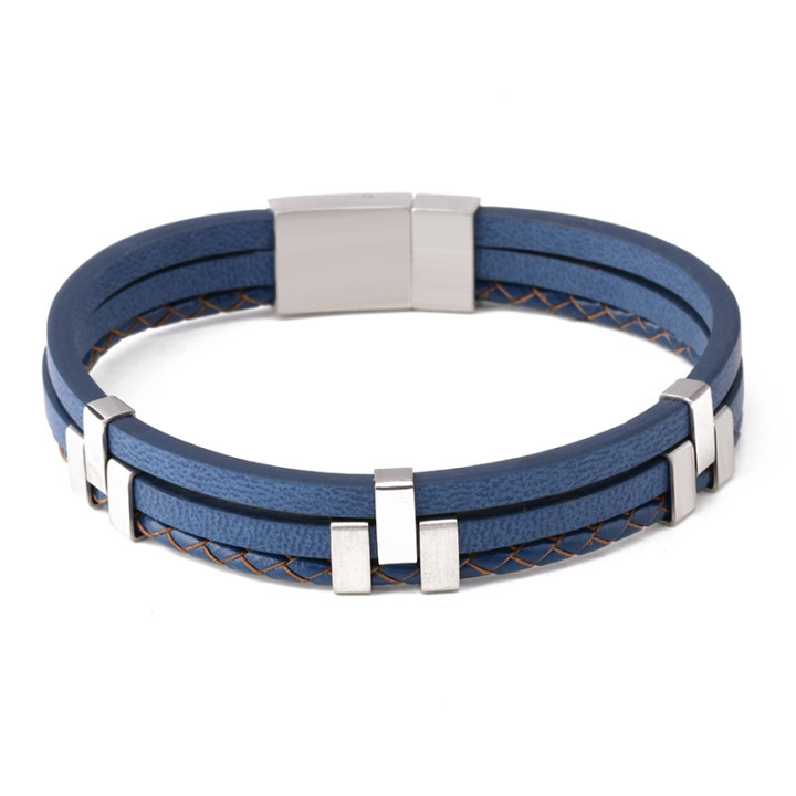 Simple Stainless Steel Leather Rope Popular In Europe And America