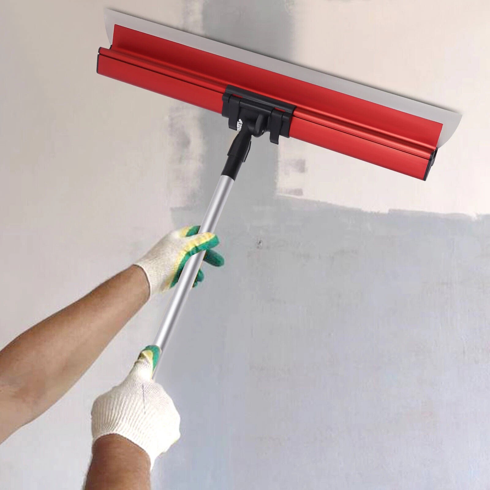 25406080cm Stainless Steel Drywall Skimming Blades Set W Telescopic Pole Kit — image 2