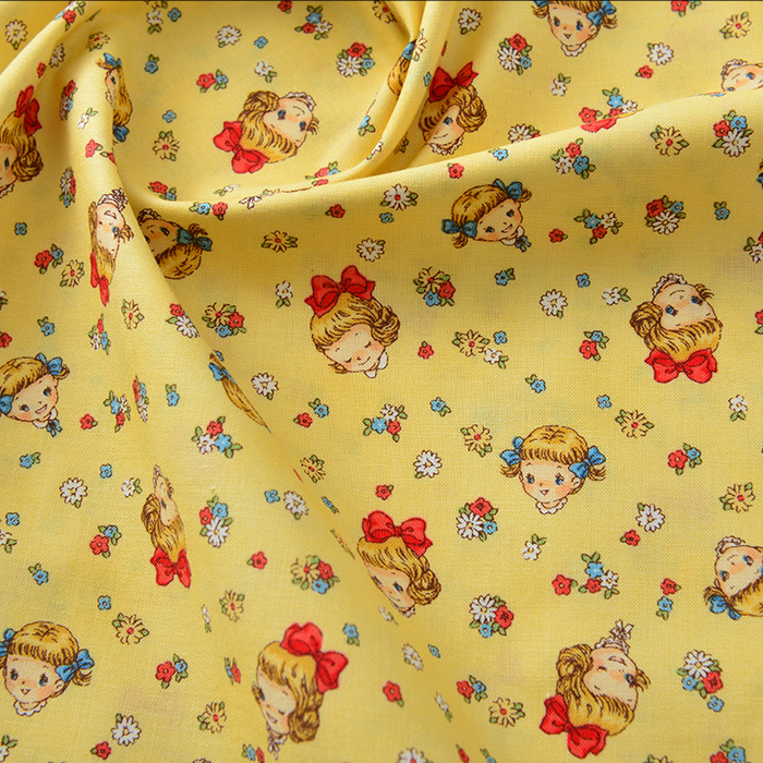 Fabric Printing And Dyeing Cartoon Cotton Floral Print Avatar Yellow - Shop at LoveMi