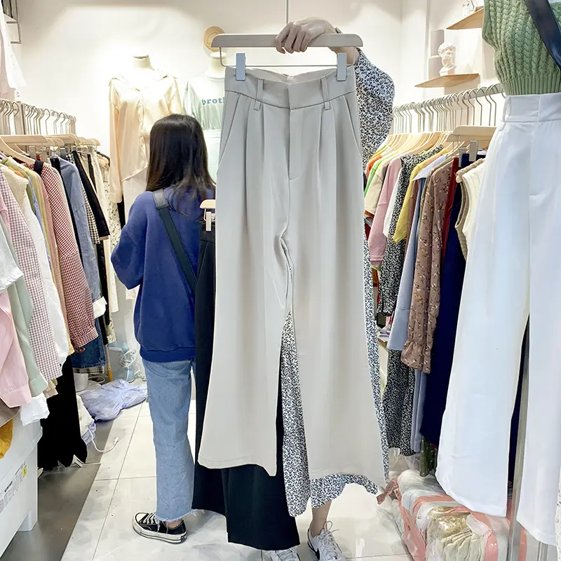 Women's Casual Loose Thin High Waist Wide Leg Pants