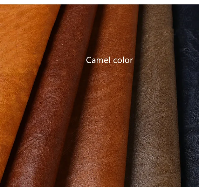 Retro Crazy Horse Soft Bag Leather Fabric Half PU Briefcase Camel Color - Shop at LoveMi