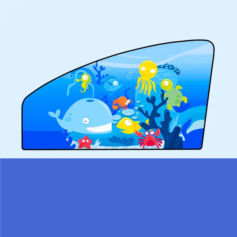 Car Magnetic Sun Shade Cartoon Sunscreen Heat Insulation