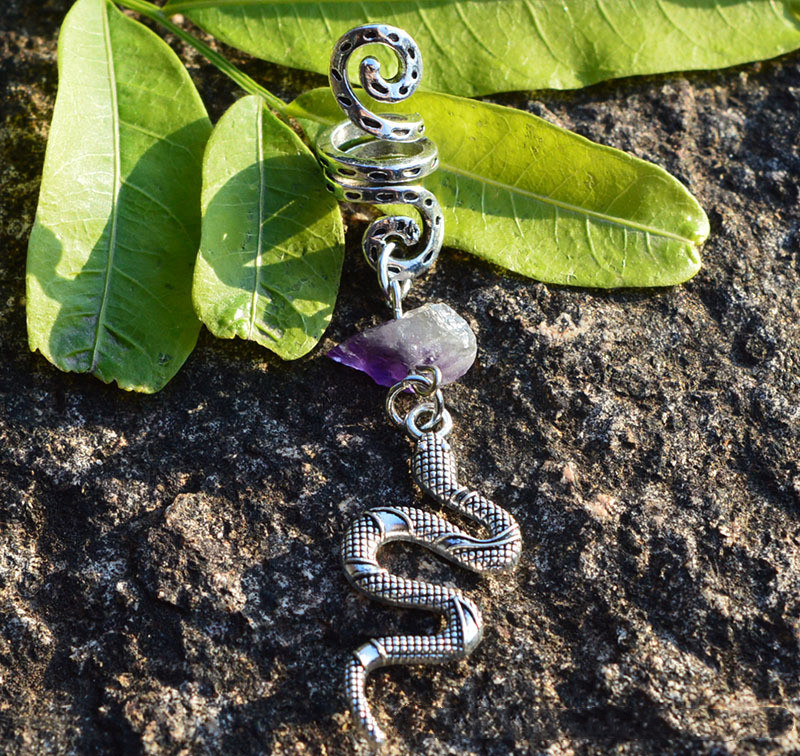 Viking Natural Crystal Rough Snake Accessories Hair Beads 9 Style - Shop at LoveMi