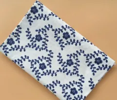Fabric Linen Printed Grey Cloth Background Artifact Luggage - Blue Plum Blossom - View 1