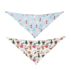 Pet Double-sided Saliva Towel Dog Triangle Scarf Pet Accessories - Christmas Snowman - View 1