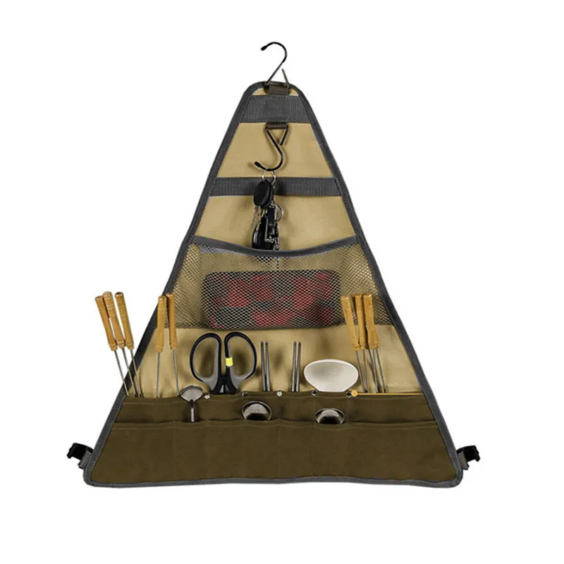 Outdoor Camping Tableware Spatula Spoon Hanging Cookware Foldable Tableware Bag – image 3