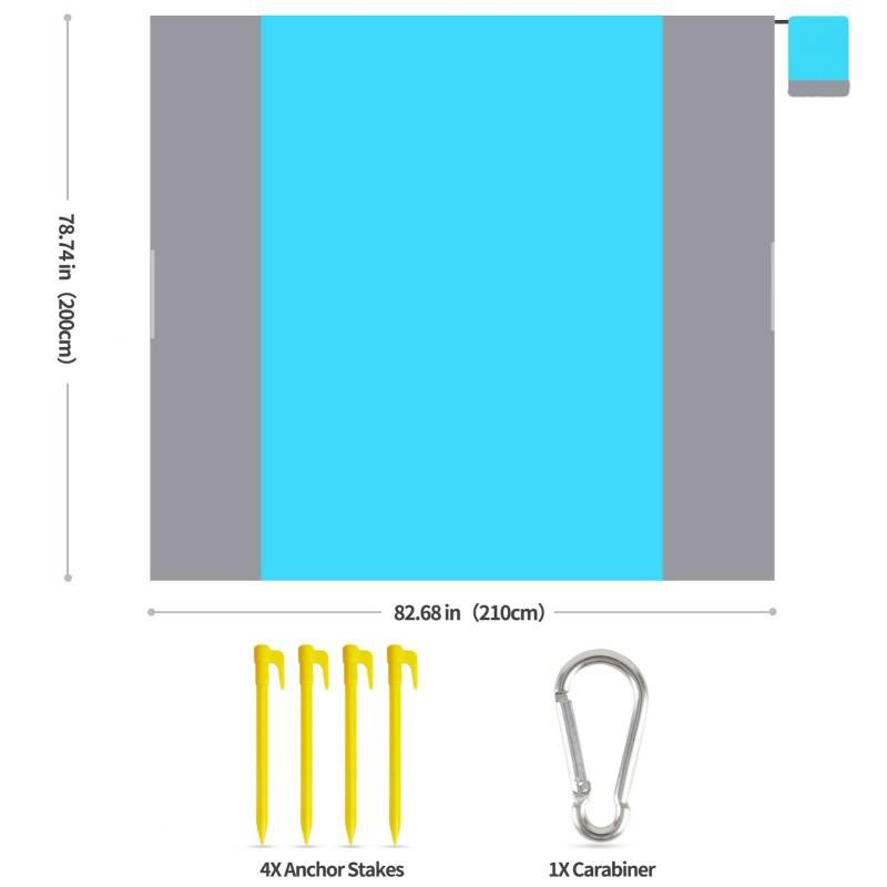 This Extra-large 210x200cm Tent Blanket Comes With Four Stakes And A Waterproof And Sand-resistant Mat. It's Lightweight And Portable, Perfect For Family Trips,