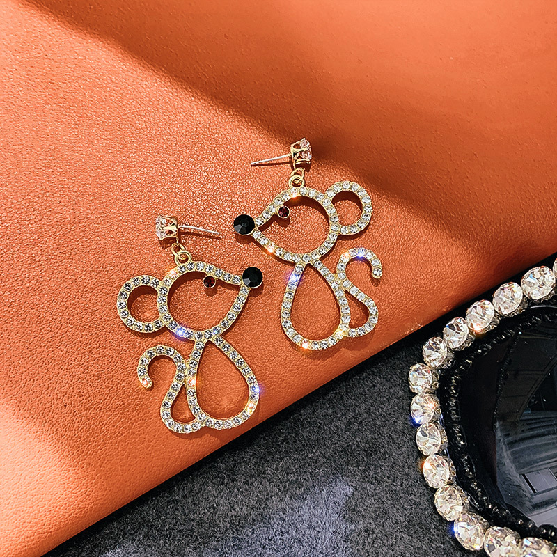 Silver Pin European And American Fashion Exaggerated Diamond Earrings