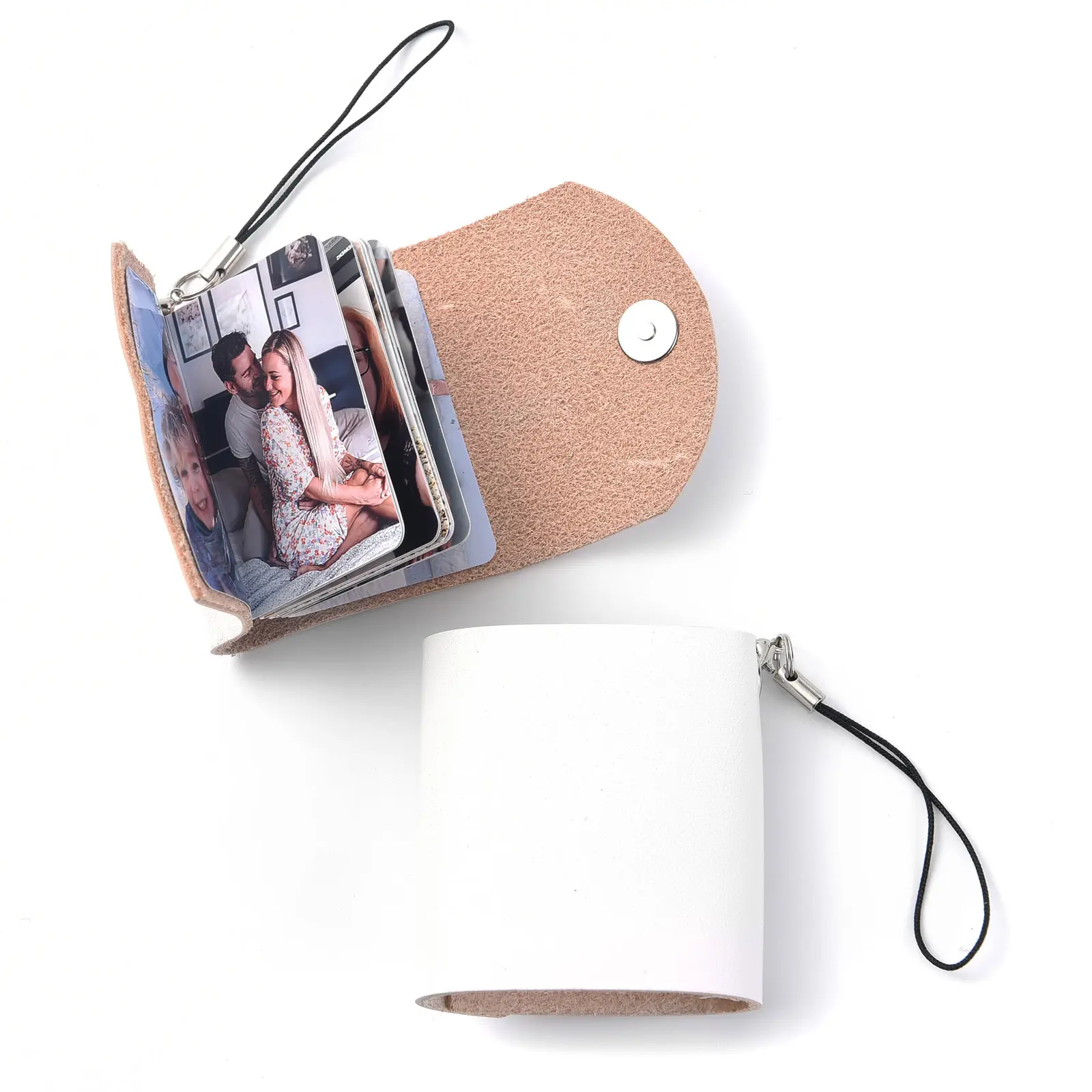 Mini Leather Photo Keychain Personality DIY