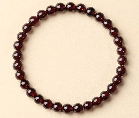 Natural Garnet Beaded Bracelet