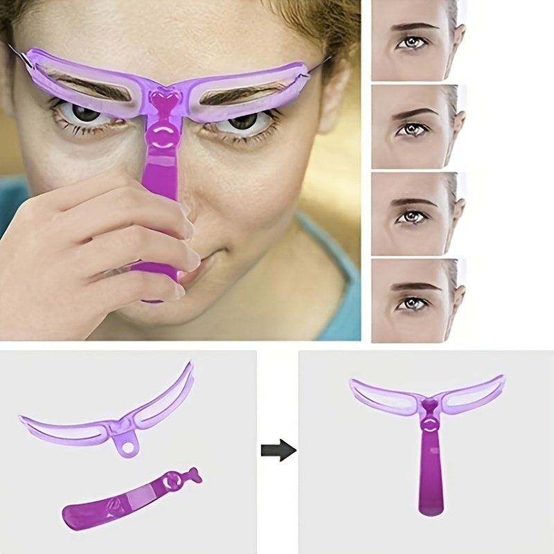 Eyebrow stencil set with 8 styles and handle