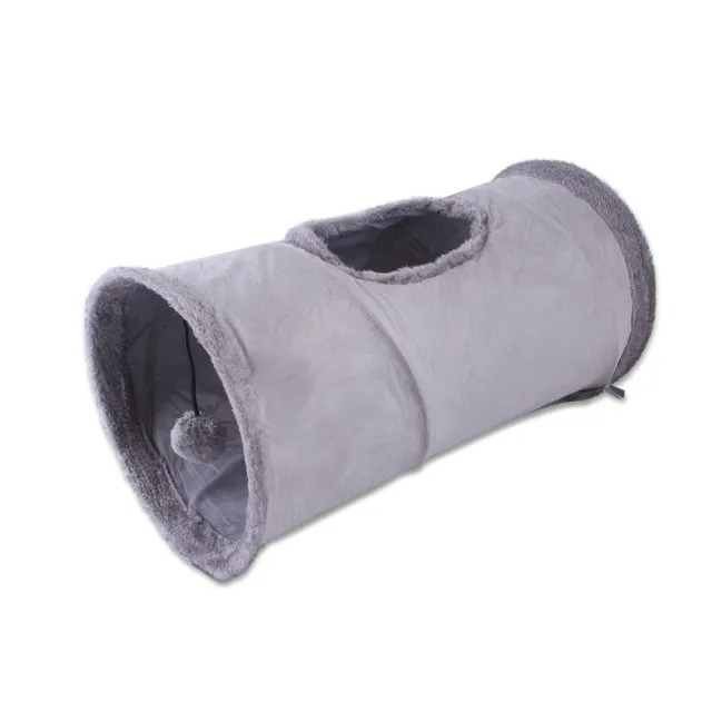 Packable Folding Suede Cat Channel Toy Drill Bucket Grey - Shop at LoveMi