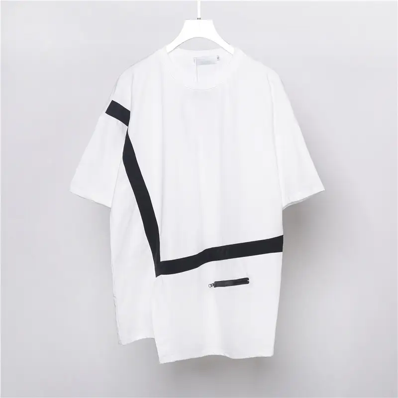 Men's Loose Irregular Stitching Casual Short Sleeves